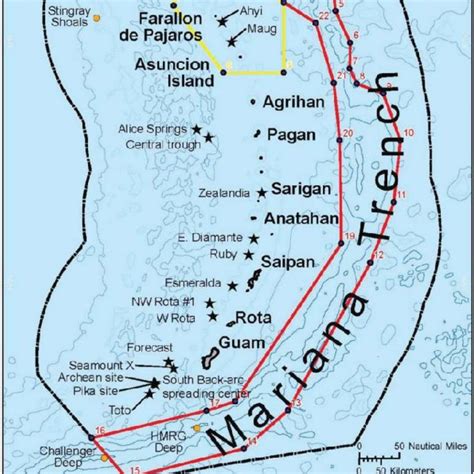 Features and boundaries of the Marianas Trench Marine National Monument ...