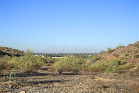 City Of Phoenix As Seen From Dreamy Draw Recreation Area Arizona Stock