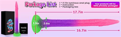 Amazon 17 7in Long Tentacle Dildo Anal Plug Anal Sex Toys Luminous Monster Dildo Fantasy
