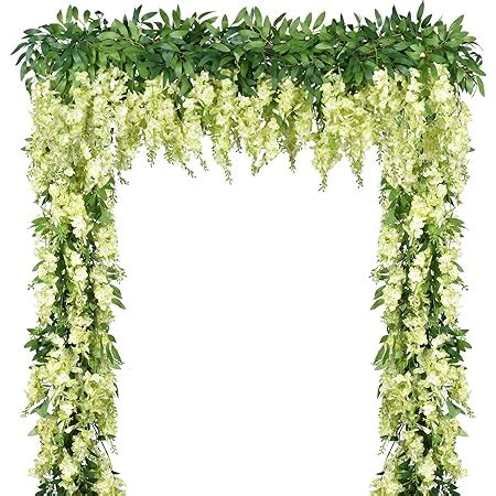 Amazon DearHouse 2Pcs 6 Ft Piece Artificial Flowers Silk Wisteria