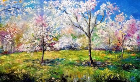 Цветущий сад | Краска, Картины, Живопись