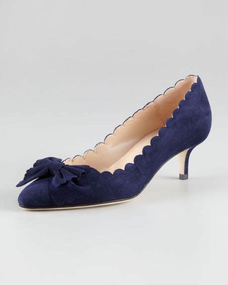 Navy Blue Kitten Heel Shoes