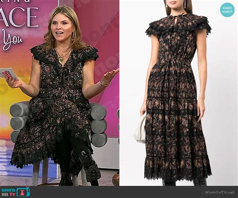 Wornontv Jennas Black Printed Lace Trim Dress On Today Jenna Bush Hager Clothes And