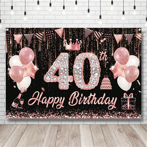 Amazon 40th Birthday Decorations Rose Gold 40th Birthday Backdrop