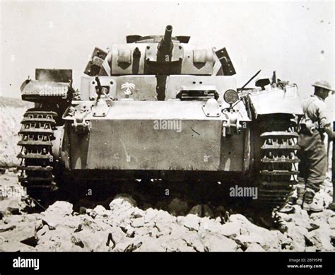 German Tank Captured In The Western Desert North African Campaign