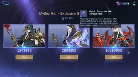 How To Get Mythic Exclusive Skin Portrait Vote Items In Mobile Legends