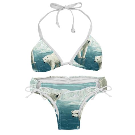 Polar Bear Detachable Sponge Adjustable Strap Bikini Set Two Pack For Various Scenes Walmart