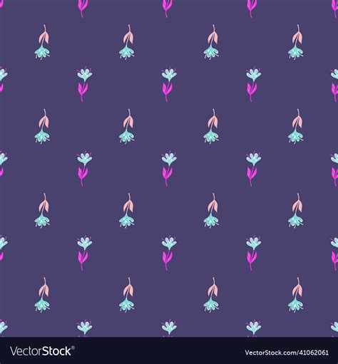 Flower Cute Seamless Pattern Hand Drawn Field Vector Image