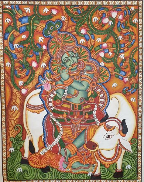 Kerala Mural Painting Krishna Kerala Mural Painting B