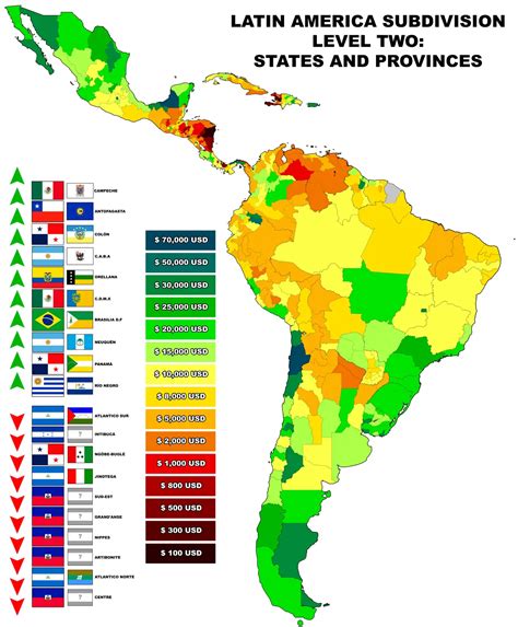 Latin America Economic Deconstruction of GDP Per... - Maps on the Web