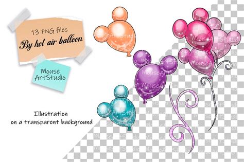 Hot Air Balloon Happy Birthday Minnie Mickey Mouse Daisy Etsy