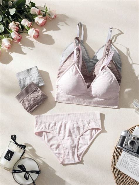 SHEIN Sets Solid Ribbed Knit Lingerie Set SHEIN Malaysia