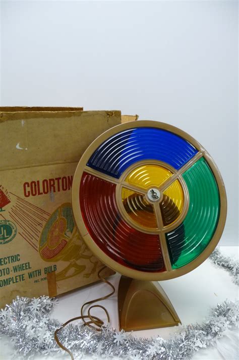 Vintage Color Wheel Christmas Tree Light Rotating By Salvagerelics