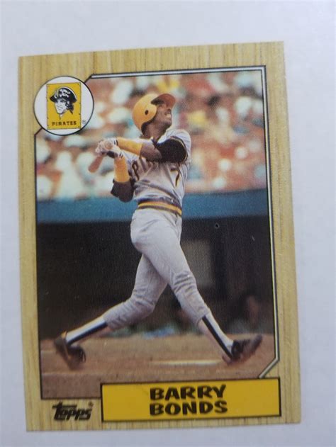 BARRY BONDS ERROR Card 1987 Topps Rookie Card 320 Etsy