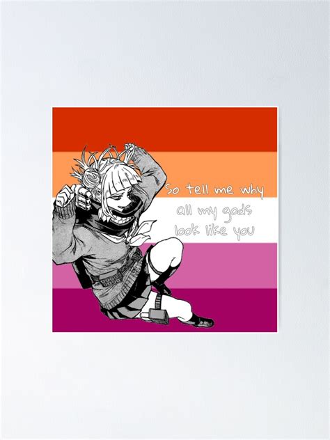 My Hero Academia Toga Himiko Lesbian Pride Flag Poster For Sale By Queerwriter Redbubble