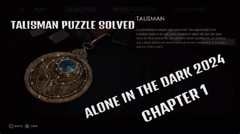 TALISMAN PUZZLE SOLVED CHAPTER 1 ALONE IN THE DARK 2024 PS5 YouTube