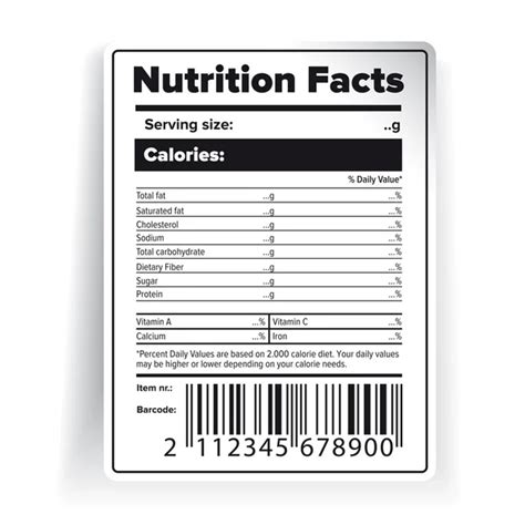 Informacion Nutricional Vector De Stock Im Genes Tabla Nutricional