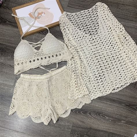 Hh17 Lace Beach Bikini Set 3 Piece Bra Mesh Top Shorts SOLD SEPARATELY Shopee Philippines