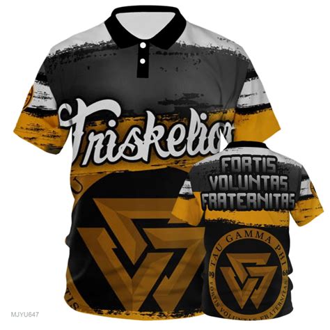 Tau Gamma Summer Phi Triskelion Anniversary Frat Shirt Polo Shirt