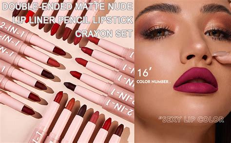 Amazon In Lip Liner Pencil Matte Nude Lipstick Set Double Ended Matte Nude Lipstick