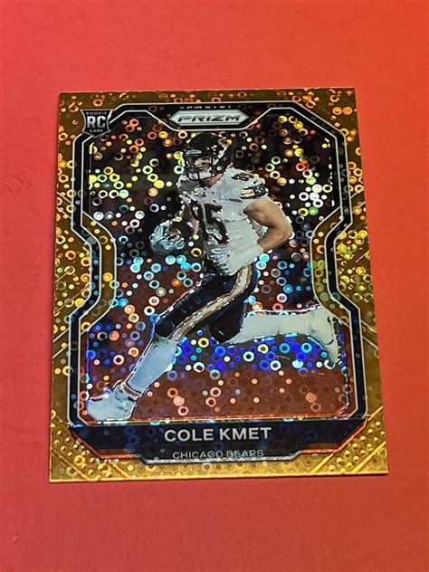 2020 Panini Prizm Rookie Orange Disco Prizm 305 Cole Kmet RC For