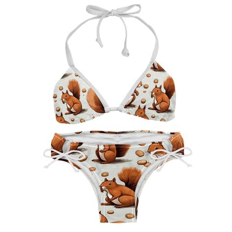 Squirrel Swim Wear Detachable Sponge Adjustable Strap Bikini Set Two Pack For Multiple Scenes