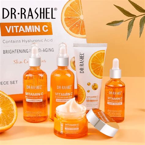 Dr Rashel Vitamin C Brightening And Anti Ageing 5 Piece Skin Care Kit Set Omg