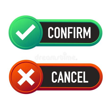 Confirmar Y Cancelar Botones Con Marcas De Verificaci N Vector Stock