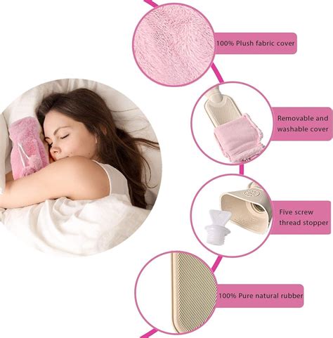 Long Hot Water Bottle With Plush Cover And Wearable Belts L Capacity