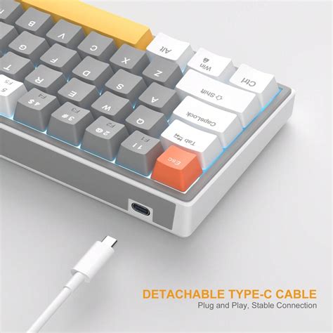 Magegee Sky Mechanical Keyboard With Yellow Switch Wired Hot Swappable Keys Led Backlit