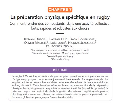 PDF La préparation physique spécifique en rugby Comment rendre des