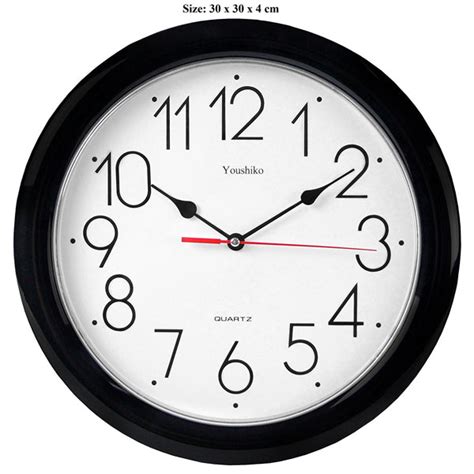 Stylish Black And White Classic Quartz Wall Clock Non Ticking Silent 12
