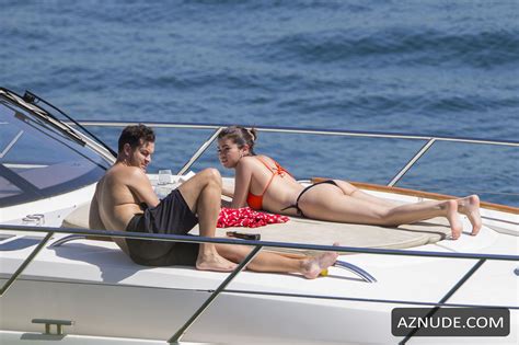 Selena Gomez Sexy In Black Orange Bikini On A Boat With Friends Around Sydney Harbour Aznude