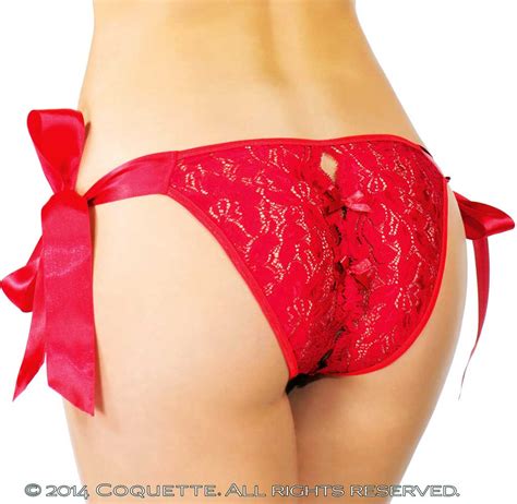 Sexy Lingerie Lace Crotchless Ribbon Side Ties Panty Panties Adult Women Ebay