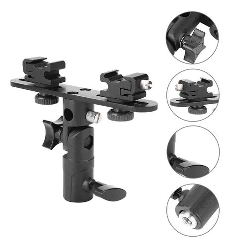 Dual Hot Shoe Flash Bracket S Mount Holder For Camera Video MercadoLibre