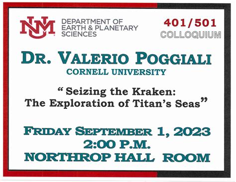 Fall 2023 Schedule of Colloquia :: Earth & Planetary Sciences | The