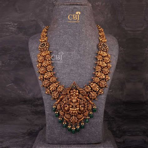 divine grace lakshmi antique long haram necklace long haaram designs