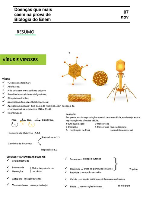 Doenças Que Caem No Enem