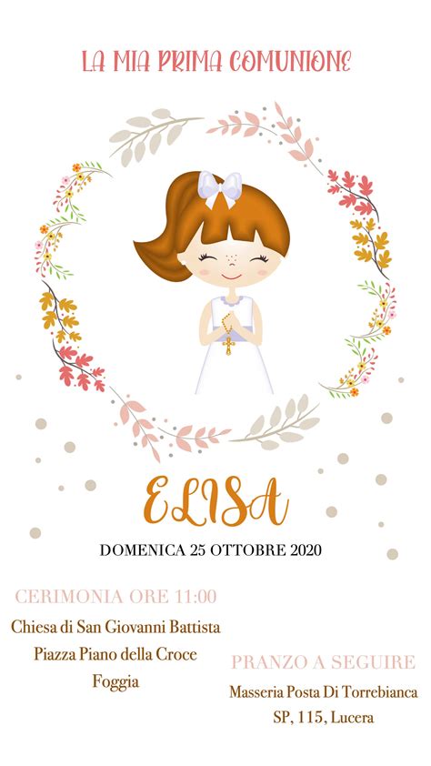 Invito Digitale Comunione Invito Festa Whatsapp Etsy Italia