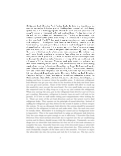 SOLUTION: 306 refrigerant leak detector and finding leaks in your air