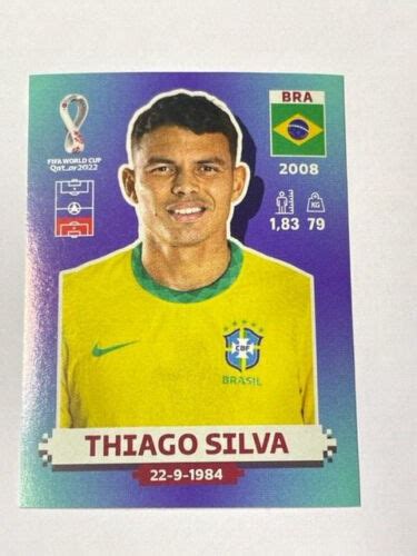 Panini FIFA WM 2022 World Cup Qatar Sticker Brazil BRA9 Thiago Silva EBay