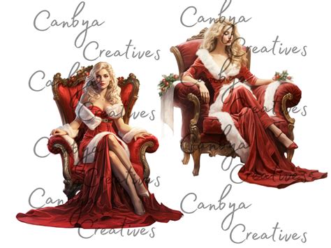 Blonde Mrs Claus Png Svg Clipart Bundle Christmas Fashion Etsy