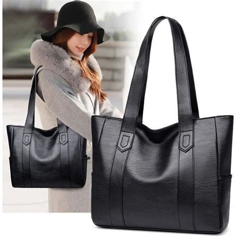 GOOD Sac Cabas Femmes Lycéenne avec Anses Longues en Cuir Sac Cours de