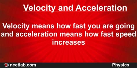 Difference Between Velocity And Acceleration Neetlab