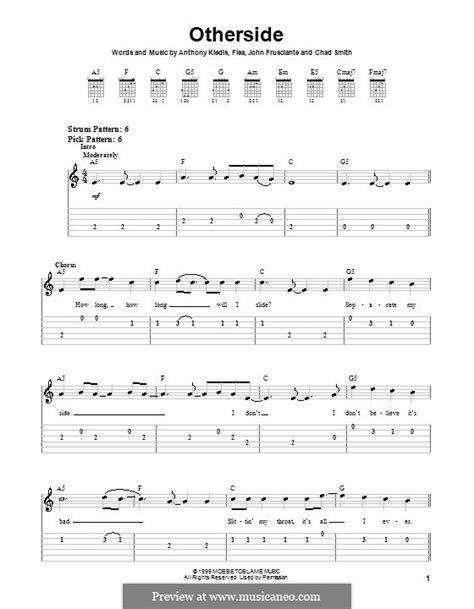 Otherside Red Hot Chili Peppers By Flea A Kiedis C Smith J Frusciante On MusicaNeo