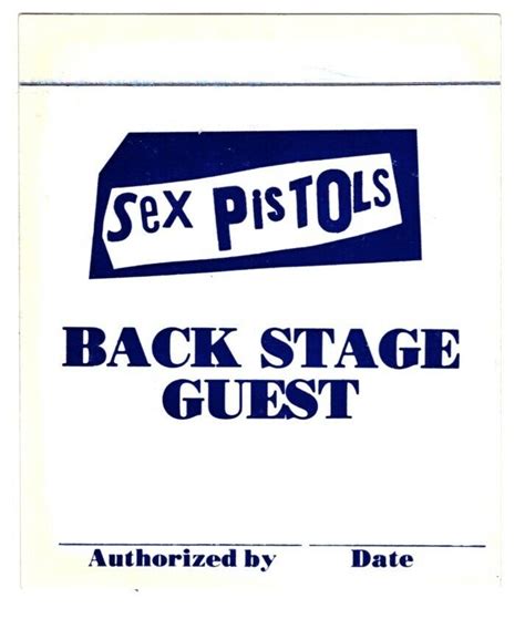 Sex Pistols US Tour Backstage Pass Unused With Lifetime Guarantee