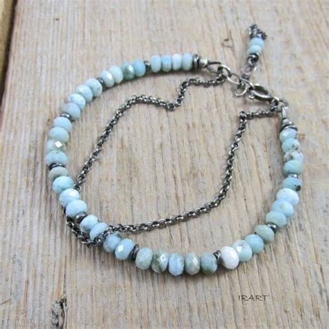 intrygujące bransoletki naturalny larimar ღ art Madam pl