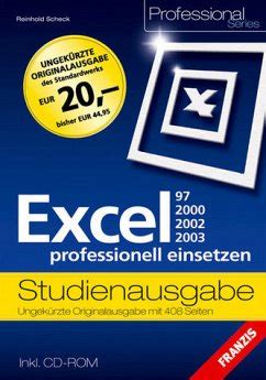 Excel Professionell Einsetzen M CD ROM Von Reinhold Scheck Fachbuch