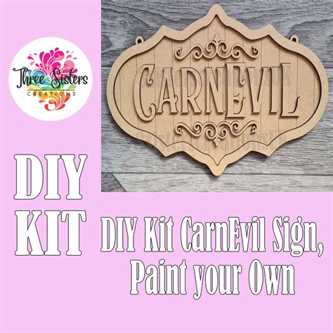 DIY Circus Sign Circus Theme Blanks, Blanks to Decorate, Carnevil Sign, Paint Your Own Kit ...