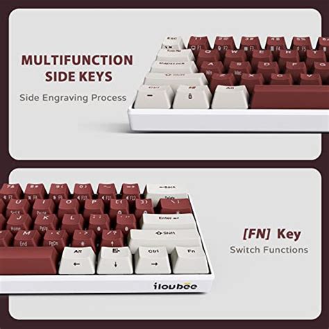 ILovBee I61 60 Percent Wired Keyboard Mechanical Hot Swappable Compact RGB Gaming Keyboard 61